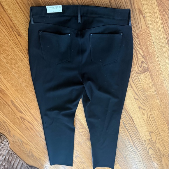 Chico's 5 pocket pointe faux leather front pant, fashion black - Picture 7 of 7